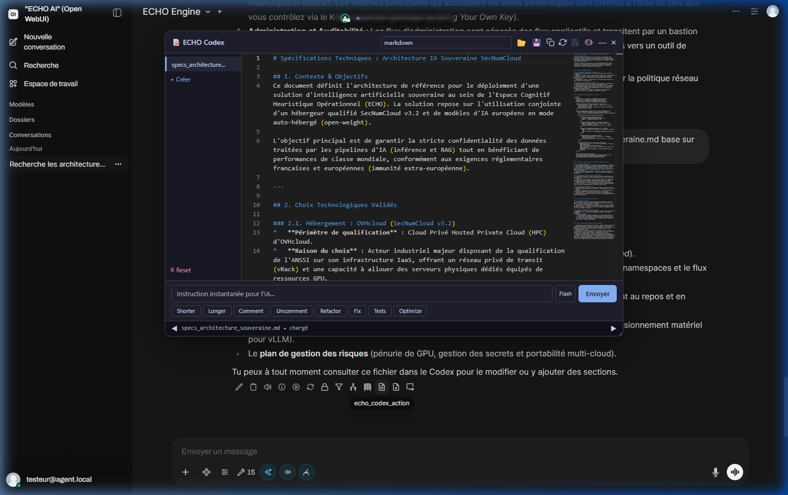 Interface ECHO Codex